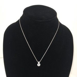 Swarovski Crystal Round Double Stone Pendant Necklace